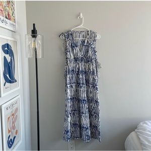 Rails Constantine Cobalt Shibori Tie Dye Blue White Midi Dress XS